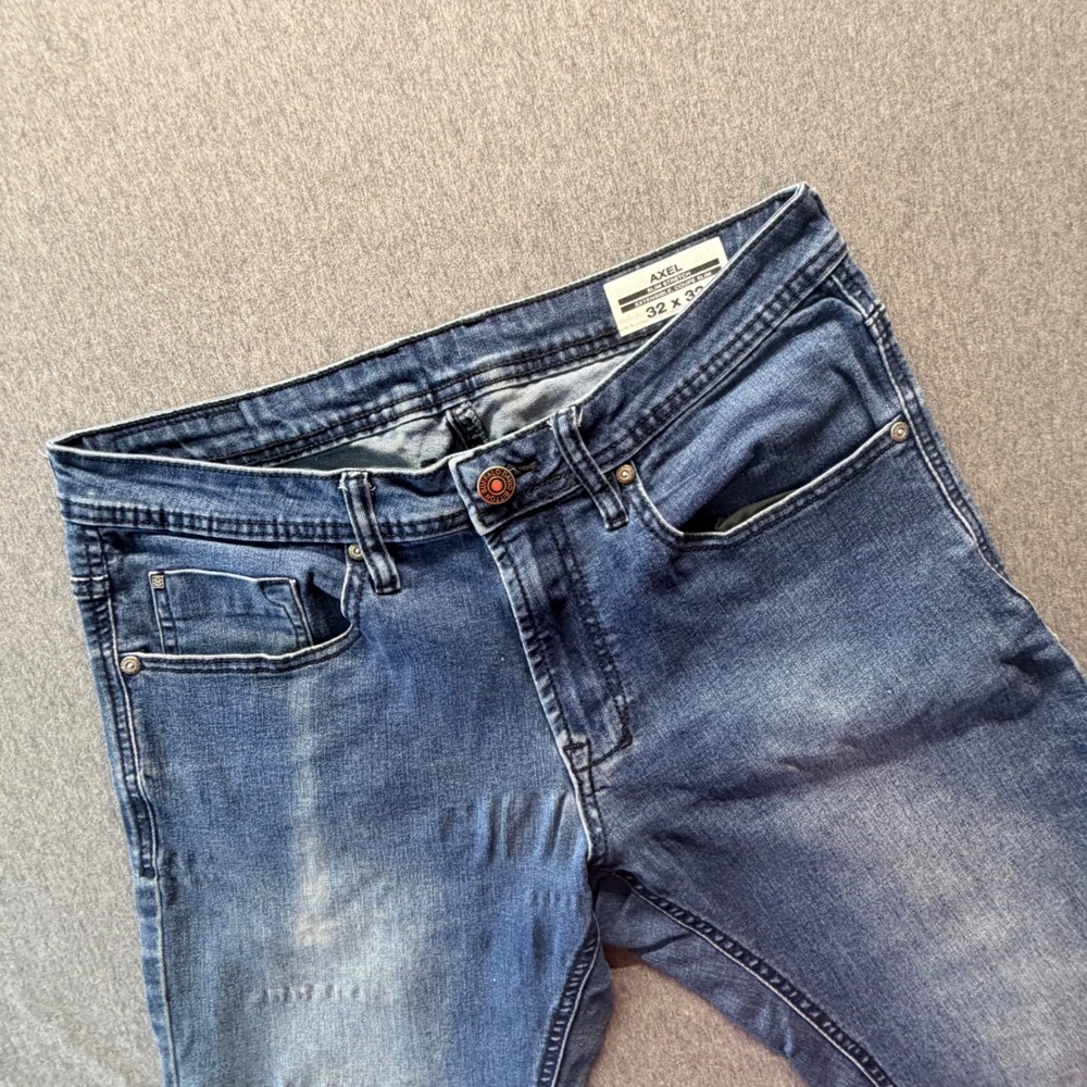 Buffalo David Bitton Axel Slim Stretch Mens Jeans 32x32 Medium Wash Blue Denim